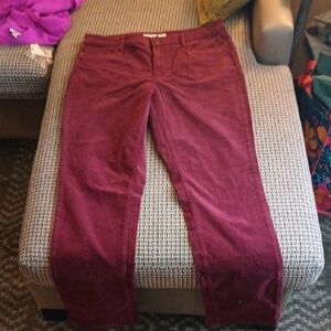 Lands' End Women's Straight Leg Jeans in Deep Red